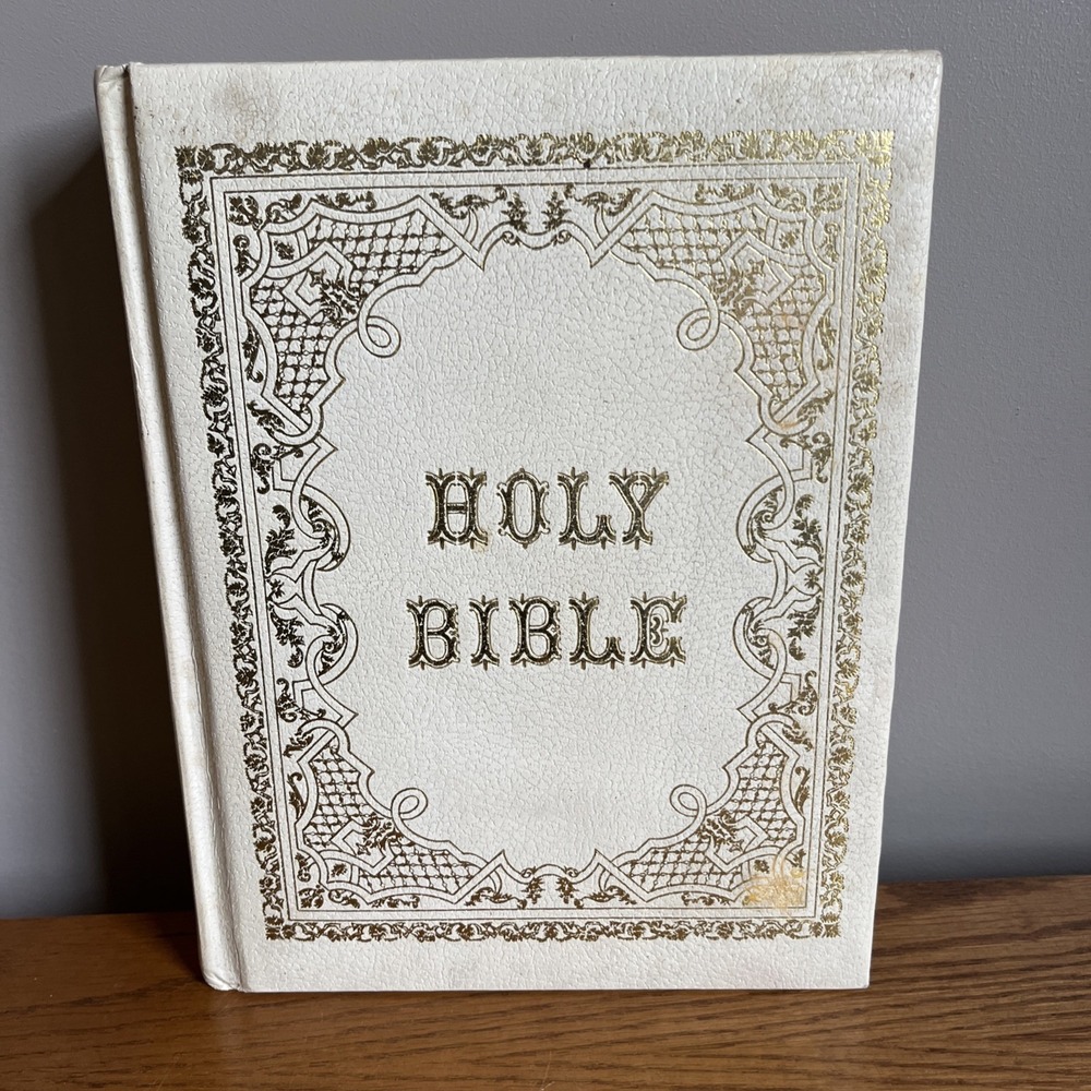 Vtg Holy Bible KJV Family Altar Edition Red Letter, Library Reference Crusade HC